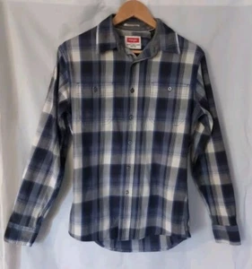 Wrangler Blue/ White Long Sleeve Check Shirt Size S Good Condition - Picture 1 of 8