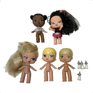 Bratz Babyz MGA Lot 5 Dolls Jade Cloe Sasha Cameron Boy Bottles Vintage Bundle - Picture 1 of 17