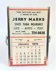 Vintage 1976 Calendar Mirror Watsonville CA State Farm Insurance Jerry Marks