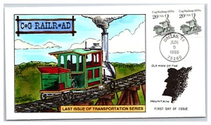US C&G Railway 1985 Collins Cachet pintado a mano primer día C28 - Imagen 1 de 1