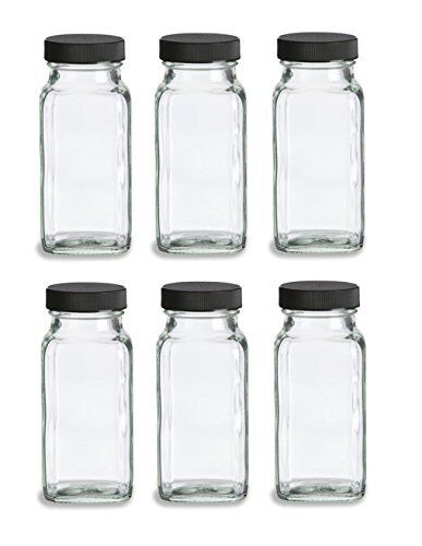 14 Pcs Glass Spice Jars, SXUDA 4oz Empty Square Spice Bottles