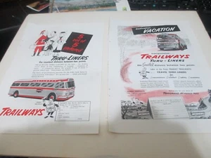 LOT OF 6 1953 ADS, TRAILWAYS, NASH, PLYMOUTH,DESOTO,  CHEVROLET COLOR ORIGINAL - Picture 1 of 3