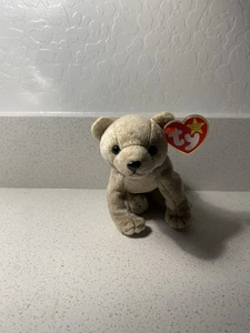 Ty ORIGINAL BEANIE BABY - "ALMOND" THE BEAR - Picture 1 of 3