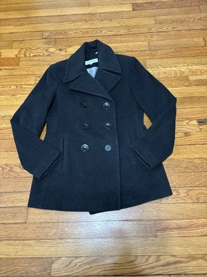 Abrigo para mujer Calvin Klein chaquetón talla 4 gris carbón mezcla lana doble botonadura Foto 1 de 4