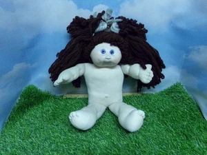 PORCELAIN FACE CLOTH BODY handmade doll BLACK HAIR - Picture 1 of 5