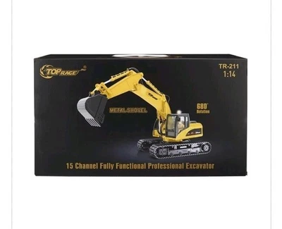 Top Race 15 Channel Full Functional Remote Control Excavator1:14 Scale NEW TR211 - Image 1 of 4
