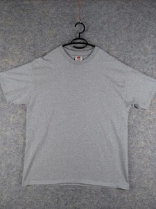 Vintage 90s Hanes T-shirt Blank GRAY Mens Large 23x30 Y2K - Picture 1 of 13