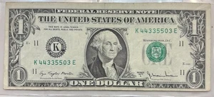 Vintage Miscut And Print Error Misaligned Wording Series 1977A FRN $1 Dollar - Picture 1 of 9