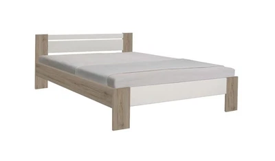 Letto matrimoniale PINTA in laminato quercia Sanremo/bianco, LAP 185x71x204 cm - Immagine 1 di 4