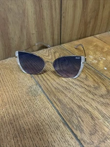 Quay Australia Sunglasses Muse Fade Metal Aviator Frames Blue Gradient Lens - Picture 1 of 4