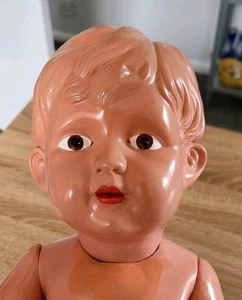 Doll Celluloid Plastic LARGE Vintage Baby Boy Made in Japan 1930s 20in L - Picture 1 of 24