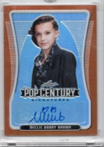 2020 Leaf Pop Century Millie Bobby Brown ORANGE AUTO 4/5 Stranger Things Eleven - Picture 1 of 1