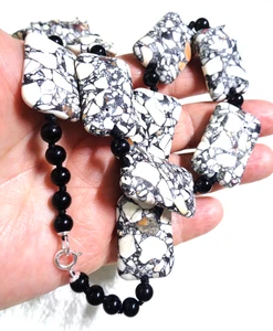 Sterling 925 Stamped, Silpada? Logo, made in China, Natural Stone Beaded Necklac - Picture 1 of 3