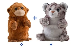 Wild Republic Switch A Rooz Plush - Snow Leopard/Orangutan Bongo and Bingo  - Picture 1 of 1