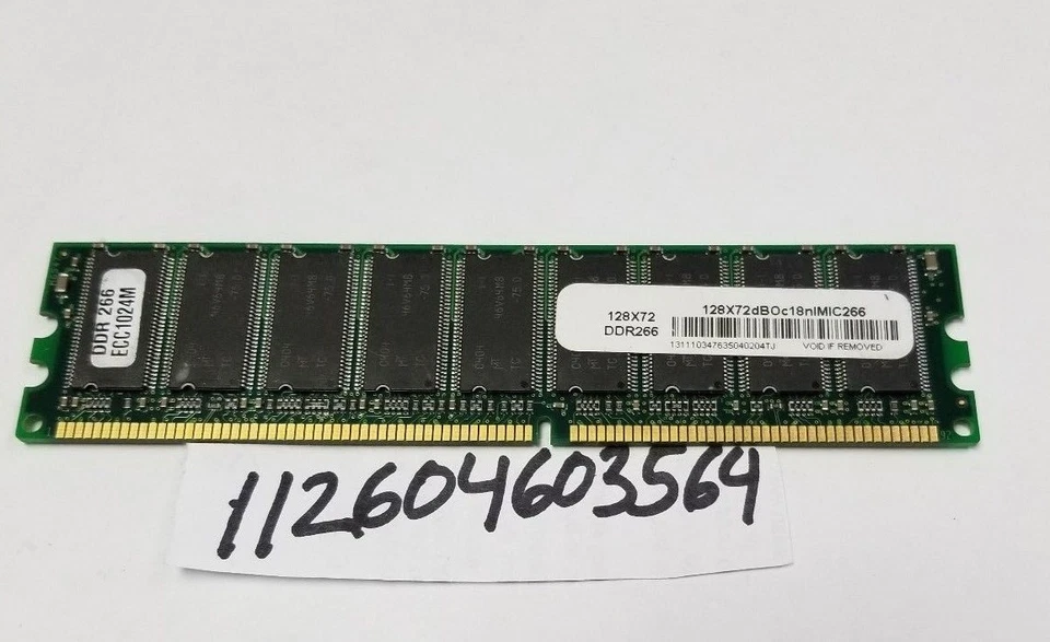 1GB DDR DDR1 PC 2100E PC2100E 2100E  DDR-266 266 266MHZ 184PIN  ECC UNBUFFERED  - Image 1 of 1