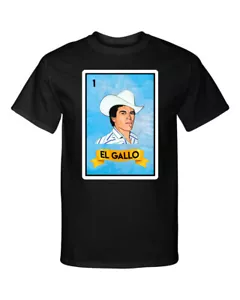 El Gallo Loteria Mexican Bingo Chalino Sanchez Funny Graphic Tee Shirt T-Shirt - Picture 1 of 1