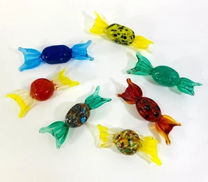 Art Glass 7 x Hand Blown Individully Wrapped Assortment Candy Pieces - Picture 1 of 17
