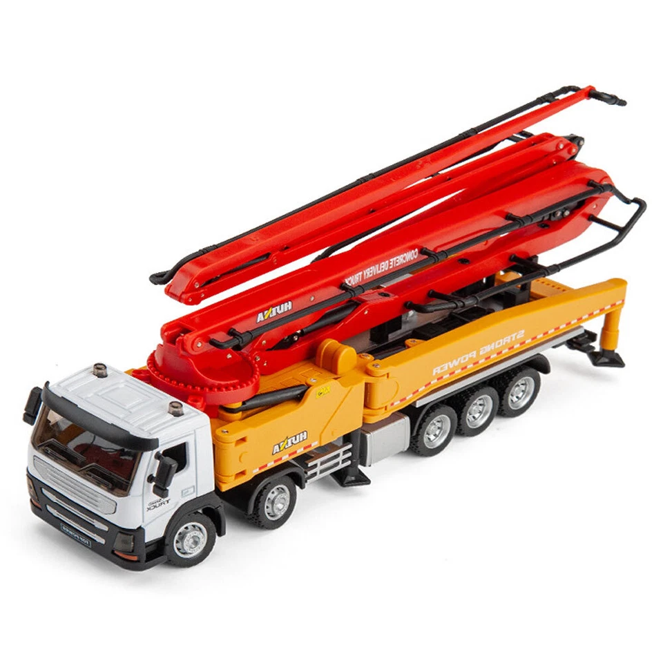 Camión bomba de hormigón modelo coche de juguete diecast construcción vehículo de juguete naranja Foto 1 de 3