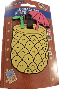 Etiqueta de equipaje piña tropical bebida mochila equipaje oficina etiqueta identificación viaje - Imagen 1 de 5