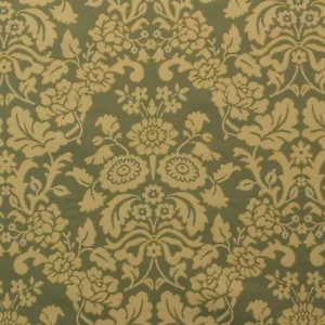 DESIGNER FLORAL GOLD SAGE GREEN JACQUARD UPHOLSTERY MULTIUSE FABRIC BY YARD 56"W - Picture 1 of 7