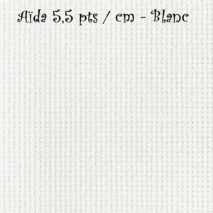 COUPON TOILE à BRODER, AÏDA 5,5 pts/cm - BLANC - Plusieurs choix de taille - Picture 1 of 1