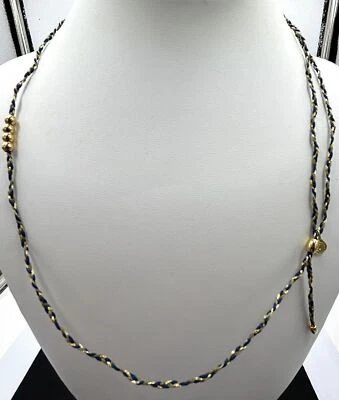 Collar De Colección Firmado ALEX y ANI Precioso Oro Azul Cuentas Hilos Foto 1 de 4