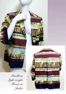 Pendleton Southwestern Cotton Cropped Light Weight Walking Jacket XL 16 - Picture 1 of 7