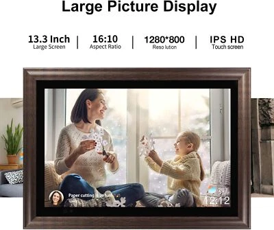NEW Anmecs 13.3 Inch Large Digital Picture Frame Canupdog WiFi Touch Photo 8GB - Image 1 of 4