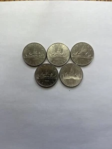 1982 canadian large dollar lot (5 Coins) Circulated - Picture 1 of 6