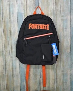 Fortnite Kids 18" Backpack - Black Orange New - Picture 1 of 11