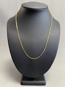 SHARP!! STAMPED 18K GOLD FILLED 1.6mm BOX CHAIN 20" LONG FITS PENDANT NECKLACE - Picture 1 of 12