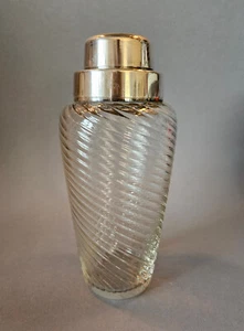 vintage Cocktail Shaker WMF versilbert silver plated 60er 70er Jahre swirl glass - Bild 1 von 8