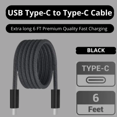 2-Pack USB-C to USB-C Charger Cable 6FT 60W Fast Cord for iPhone 16 Series! - Image 1 of 4