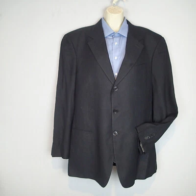 Armani Collezioni 44R Bambú 3 Culos Abrigo Deportivo Chaqueta Blazer Negro  Foto 1 de 4