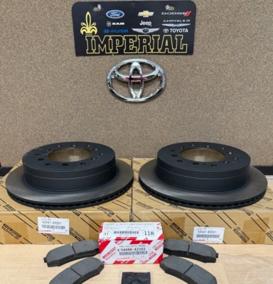 TOYOTA 4RUNNER 2003-2009 GENUINO FABRICANTE DE EQUIPOS ORIGINALES ROTORES DE FRENO TRASERO Y KIT DE PASTILLAS DE FRENO TCMC Foto 1 de 4