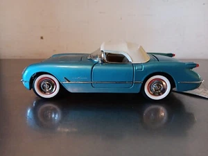 Franklin nuova di zecca 1:24 1955 Corvette convertibile pressofuso blu/bianco - Foto 1 di 6