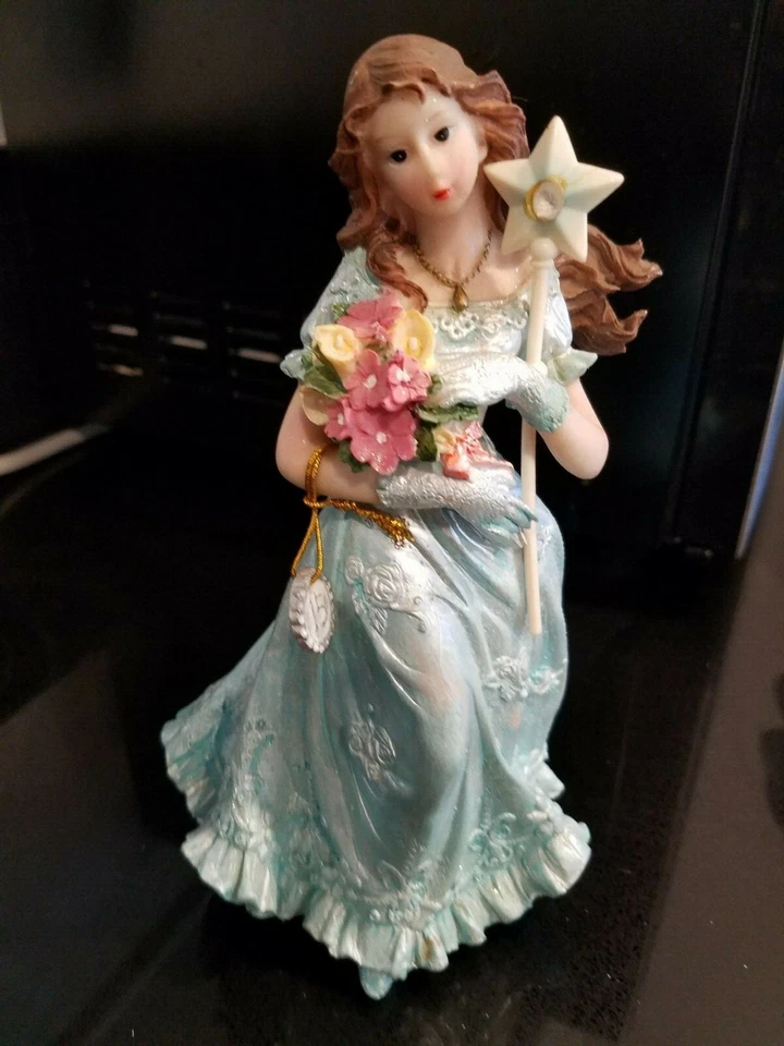 Vestido azul con varita figura grande adorno de pastel de quinceañera Foto 1 de 1