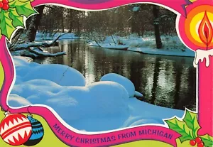Merry Christmas from Michigan Stream 4 x 6 Vintage PC - Picture 1 of 2