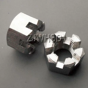 2pcs M16 x 1.5 mm Moto Car Connecting Rod Wheel Axle Hub Castle Nut Stainless - Picture 1 of 2