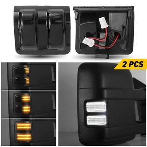 Fit 08-16 Ford F250 Super F350 Duty LED Amber Switchback White Side Mirror Light - Picture 1 of 12
