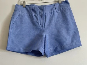 Talbots Linen Blue Shorts with Zipper, Belt Loops and Pockets Size 10 NWOT ❤️ - Picture 1 of 5