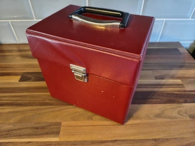 Record Case vinyl holds 50 7" 45s  Red Burgandy - Image 1 of 3