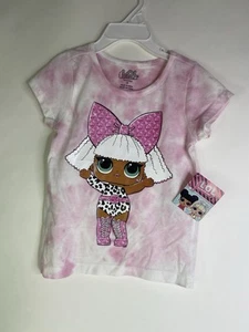 LOL Surprise Tie Dye Graphic Print Short Sleeve Tee T-Shirt Top Girls Size 5 - Picture 1 of 6