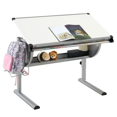 Kinderschreibtisch Schreibtisch für Kinder Schüler Jugend höhenverstellbar weiß - Bild 1 von 4