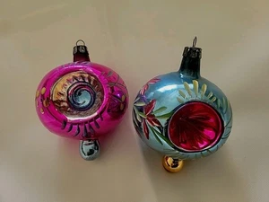 Vintage HandBlown & HandPainted Double Indented Glass Ornament*POLAND*3.25”H* - Picture 1 of 10