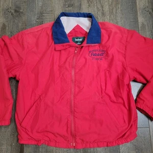 Giacca a vento vintage anni 90 Peterbuilt uomo media rossa bianca blu USA - Foto 1 di 10