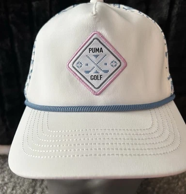 Puma гольф OSFA Fairisle 5 панели Tech белый мяч крышка шляпа новый (Y1) - Изображение 1 из 4