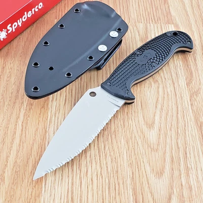 Spyderco Jumpmaster Fixed Knife 4.5" H2 Steel Blade Glass Filled Nylon Handle - Image 1 of 4