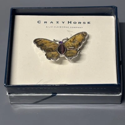 疯马蝴蝶胸针 Liz Claiborne Co 盒装珠宝礼品收藏品 — 第 1/3 张图片