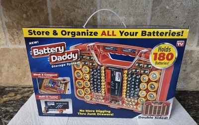 Battery Daddy 180 quantity Storage System Caddy Organizer with Case & Tester RED - Image 1 of 2